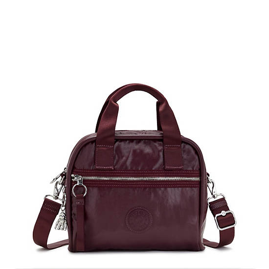 Kipling Hadya Metallic Shoulder Bags Burgundy Lacquer Metallic | CA 1415DF